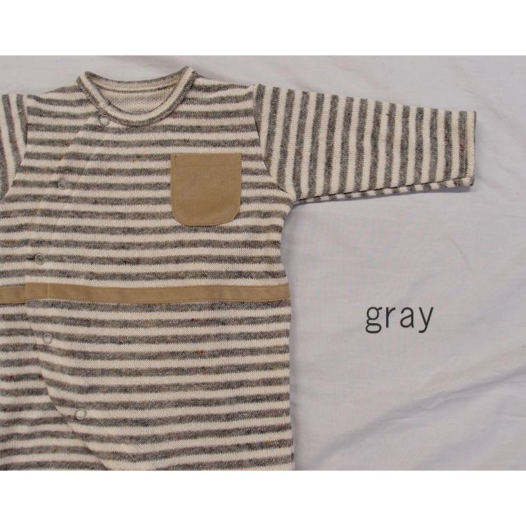 ロンパース ボーダー 前開き ダブルフェイス 日本製(70cm 80cm)  新生児 赤ちゃん |  | 04