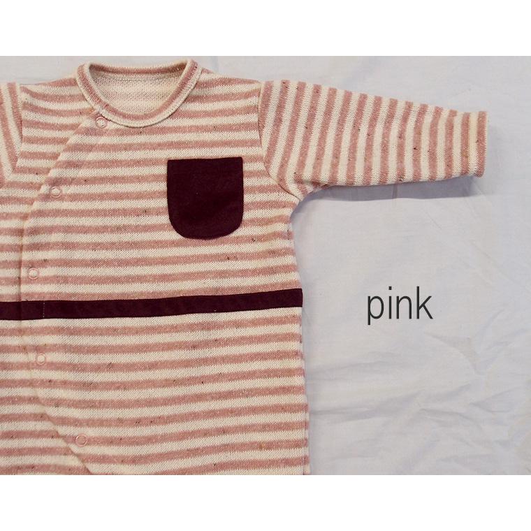 ロンパース ボーダー 前開き ダブルフェイス 日本製(70cm 80cm)  新生児 赤ちゃん |  | 05