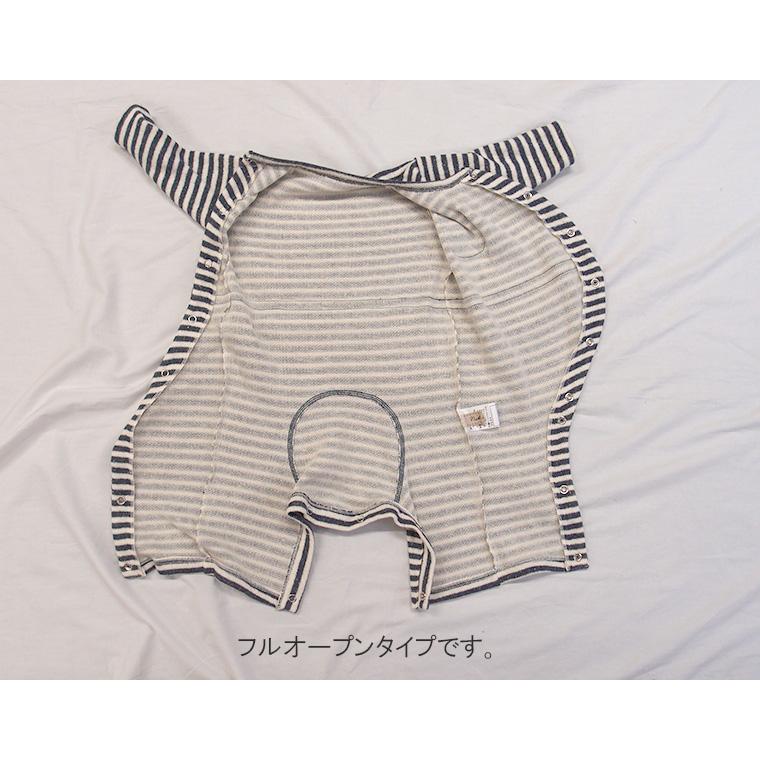 ロンパース ボーダー 前開き ダブルフェイス 日本製(70cm 80cm)  新生児 赤ちゃん |  | 09