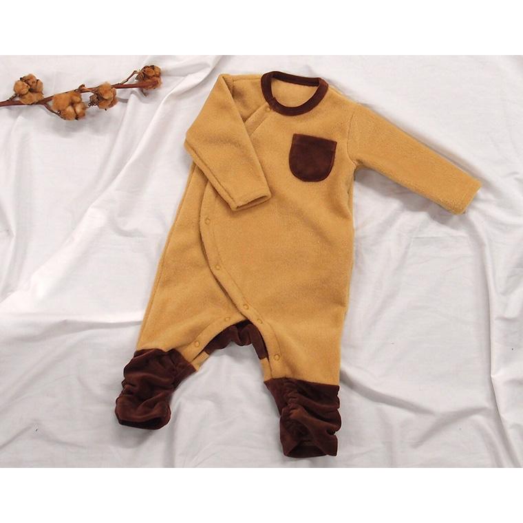 毛布みたいなフリースとベロアのあったかロンパース日本製(70cm 80cm)メール便不可 ベビー服  新生児 赤ちゃん |  | 01