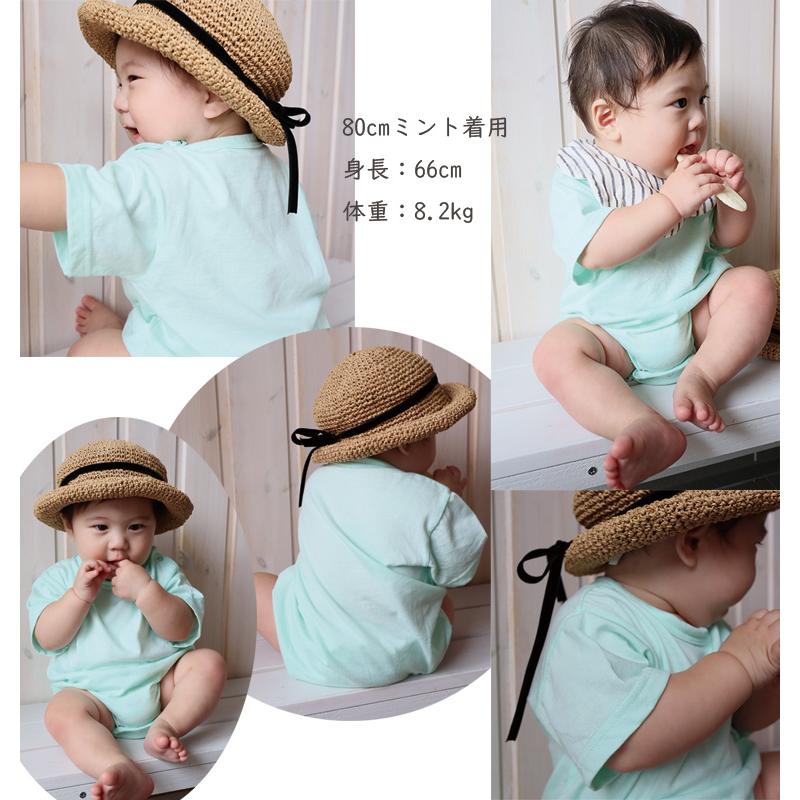 子供服 真夏 涼しい 綿100％ ロンパースA4839(70cm 80cm) ベビー服