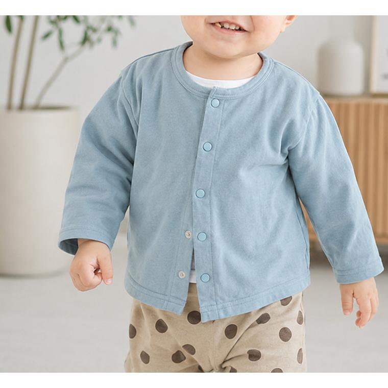 ひんやり快適　丸首シンプルな無地カーディガン(80cm 90cm 95cm 100cm)7550ひんやり　クール　冷房対策涼しい |  | 02