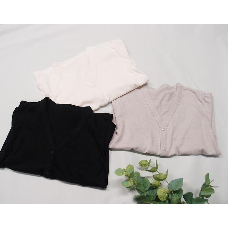 キッズサイズひんやり快適　夏用シンプルなＶネック無地カーディガン(110cm 120cm)7550ひんやり　クール　冷房対策 |  | 02