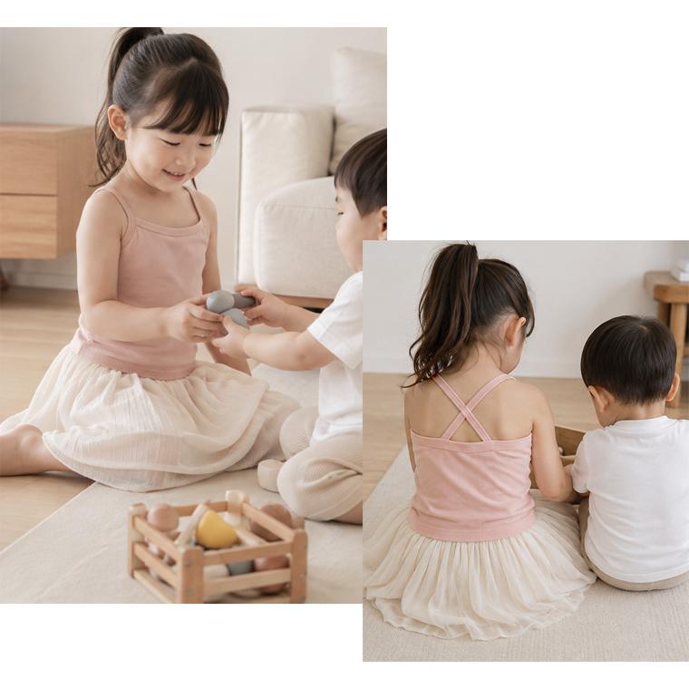 接触冷感　ひんやり涼しいお姉ちゃんのキャミワンピに使える見えても恥ずかしくないキャミソールバッククロス(90cm 100cm 110cm 120cm 130cm)7550 |  | 04