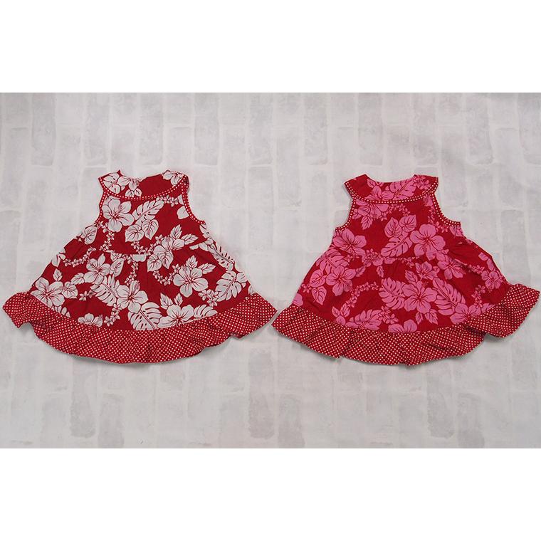 子供服 トップス ハイビスカス＆ドットプリント日本製綿100％(90cm 95cm)保育園 Ｔシャツ 赤ちゃん |  | 03