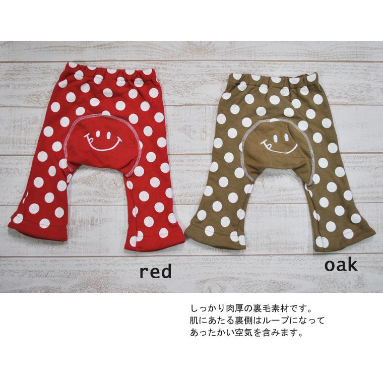 子供服 ボトムス綿100％裏毛B3229ニコちゃんデニムニット刺繍10分丈モンキーパンツ ベビー服 (80cm 90cm 95cm) |  | 04