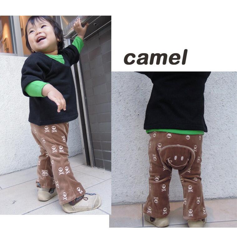 子供服 パンツ スカルプリントのベロアモンキーパンツハグ3436メール便可13 保育園 |  | 08