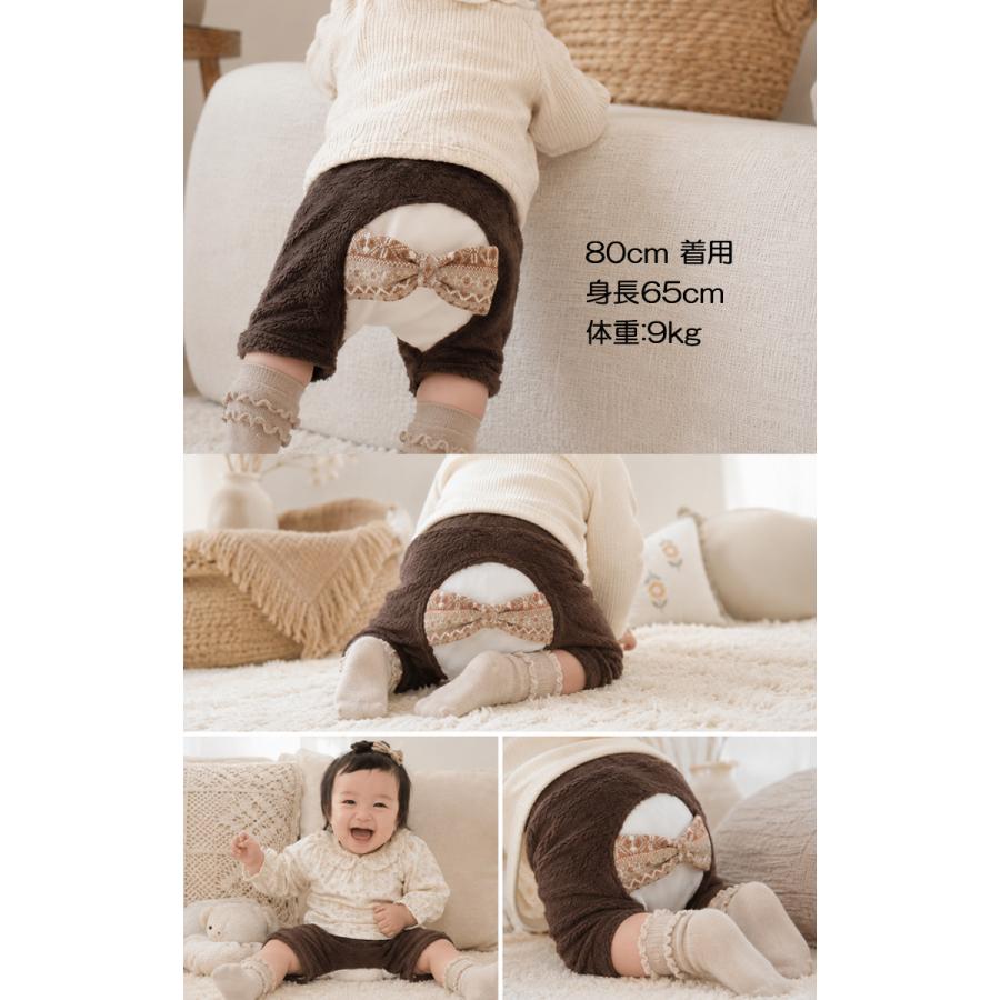 子供服パンツファーお尻リボン付きふわふわミラクルファーのハーフパンツ保育園ベビー服ズボン赤ちゃん |  | 04