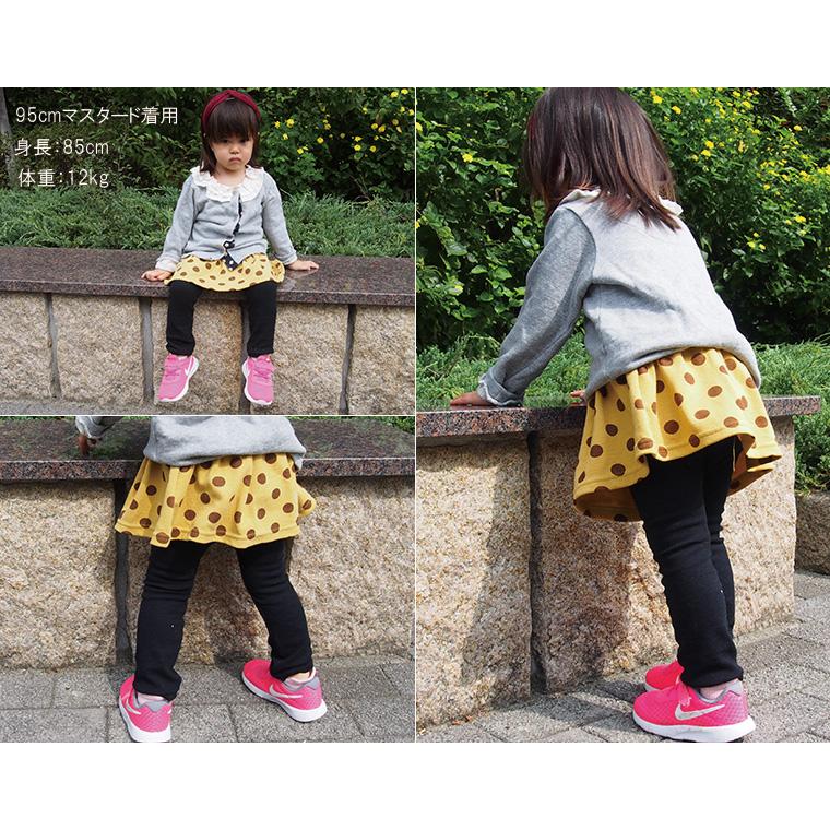 子供服 パンツ 伸縮性ドット柄モンキーパンツ付スカッツ（80cm 90cm 95cm 100cm）2998保育園 ベビー服｜monkey-pants｜07