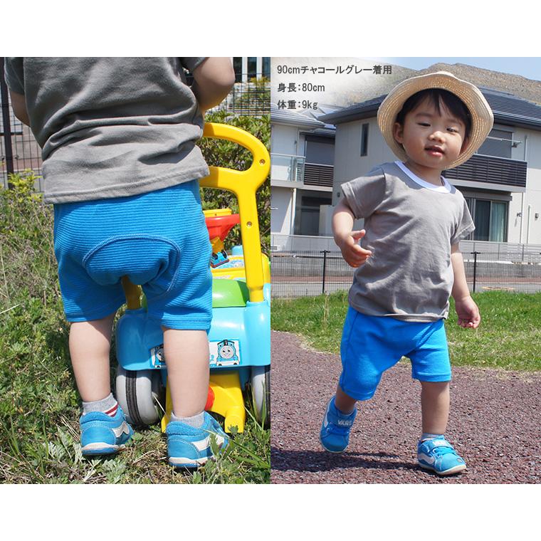 子供服 パンツ ボトムス 夏の伸縮性素材無地ハーフパンツ日本製（70cm 80cm 90cm 95cm)9714保育園メール便可13 ベビー服 |  | 09