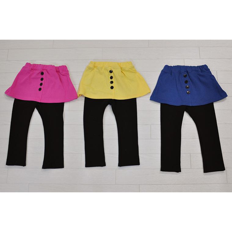 子供服 パンツ 伸縮性のスリムスパッツ付き台形カラフルスカッツ　2998保育園 ベビー服 |  | 01