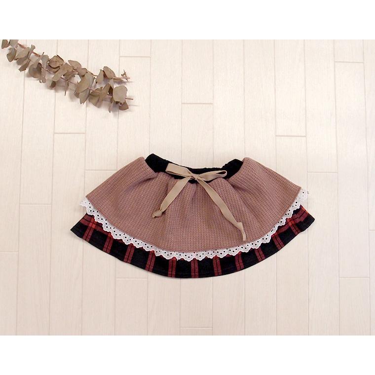 子供服 ウール混のふんわりスカートチェック柄 (70cm 80cm 90cm 100cm)・メール便可40 ベビー服 女の子 赤ちゃん |  | 01