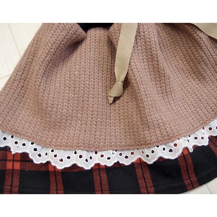 子供服 ウール混のふんわりスカートチェック柄 (70cm 80cm 90cm 100cm)・メール便可40 ベビー服 女の子 赤ちゃん |  | 03