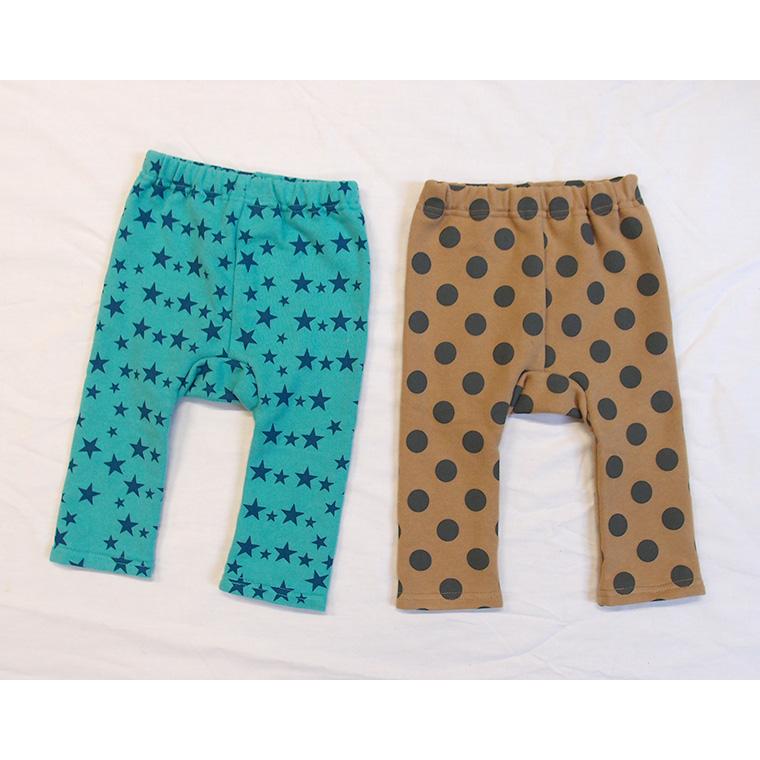 子供服パンツドット星桃のようなふんわり起毛綿100％8分丈モンキーパンツ（70cm 80cm 90cm 95cm）1923 ベビー服男の子ズボン赤ちゃん |  | 02