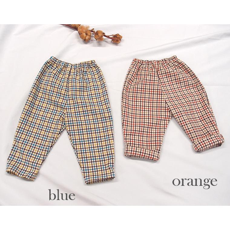 【在庫処分セール】 チェック サイズオーバー ダボダボパンツ（80cm 90cm 95cm 100cm）　ベビー服 |  | 01