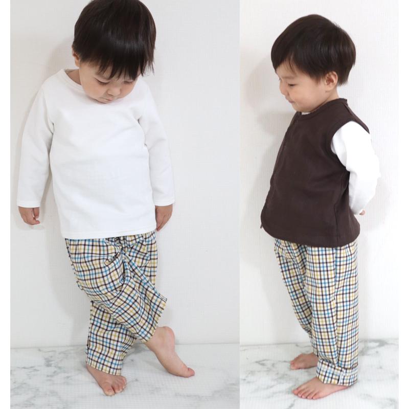 【在庫処分セール】 チェック サイズオーバー ダボダボパンツ（80cm 90cm 95cm 100cm）　ベビー服 |  | 04