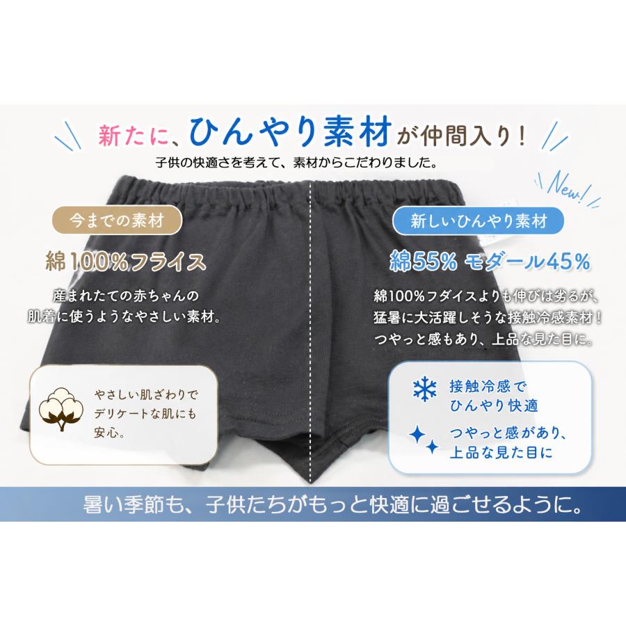 ひんやり接触冷感　1枚穿きできる紺色1分丈ショーツ（90cm 100cm 110cm 120cm 130cm 140cm）幼稚園 小学校　夏用　ショートパンツ　日本製　7550涼しい |  | 08