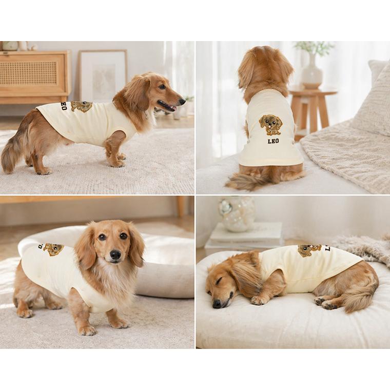 ダックスフンド専用　アップリケ刺繍　名入れ　犬服　ドッグウェア　dogwear　リンクコーデ　タンクトップ（S.M.L）2998 |  | 14