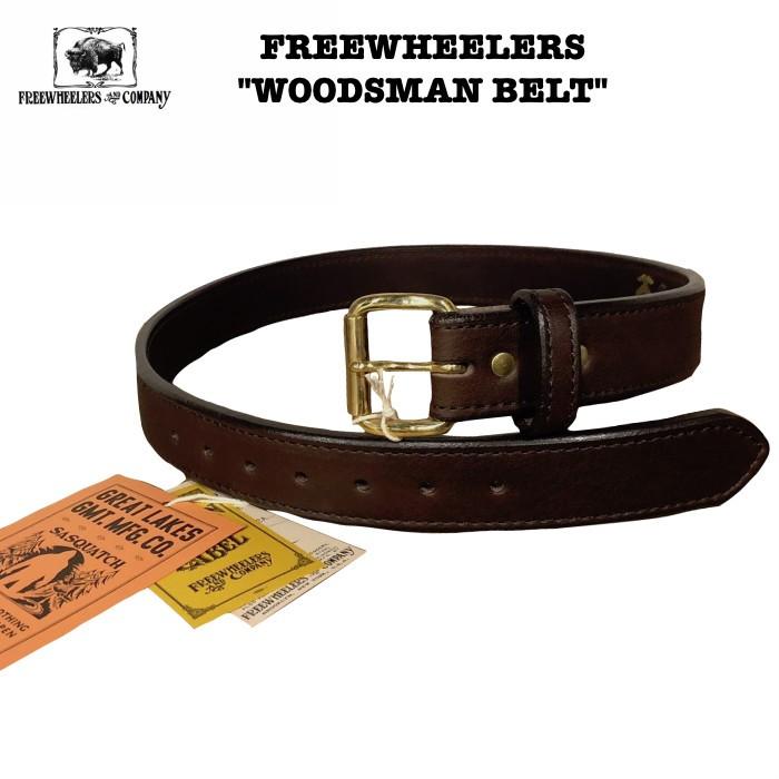 "WOODSMAN BELT" FREEWHEELERS / フリーホイーラーズ Great Lakes GMT. MFG. CO Lot 1937001　/　4size LEATHER/レザー/ベルト/カウハイド｜monkey-wrench