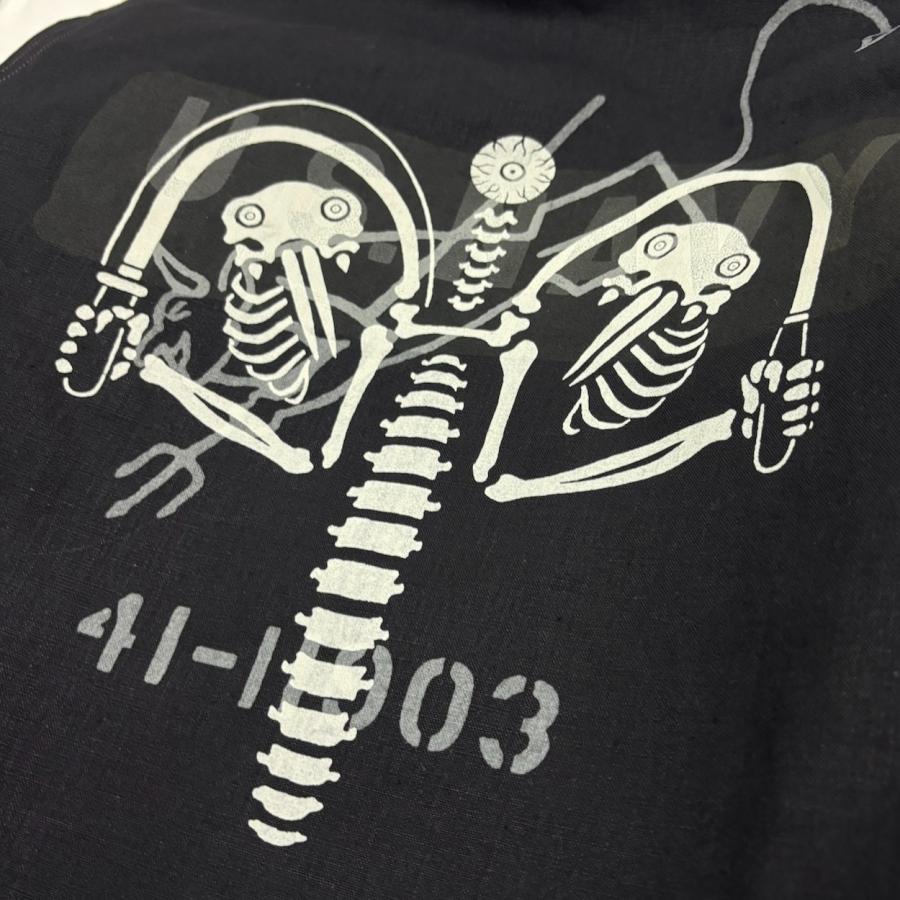 FREEWHEELERS / フリーホイーラーズ  / "KNUCKLE BONES" on "AAF 90thBG 400thBSQ" CIVILIAN DECK JACKET / ミリタリー / 民間デッキジャケット / アルパカの画像