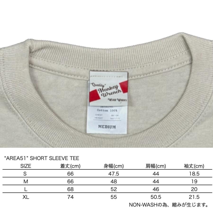 ”AREA51” SHORT SLEEVE TEE / SAND / MONKEY WRENCH WEAR WORKS / 半袖Tシャツ / T-SHIRT / ミディアムウェイト 6.2oz / 染み込みプリント |  | 05