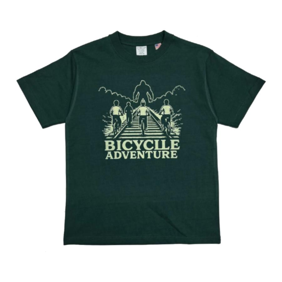 "BICYCLE ADVENTURE"  T-SHIRT / GREEN / MONKEY WRENCH WEAR WORKS/ スペシャルヘビーウェイト 8.2oz / 染み込みプリント / 半袖Tシャツ / USコットン |  | 01