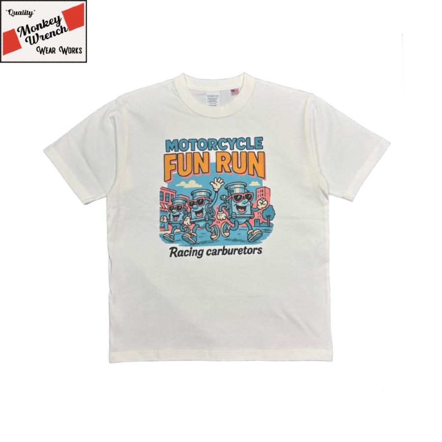 "FUN RUN"  T-SHIRT / NATURAL / MONKEY WRENCH WEAR WORKS/ スペシャルヘビーウェイト 8.1oz / 染み込みプリント / 半袖Tシャツ / USコットン | 
