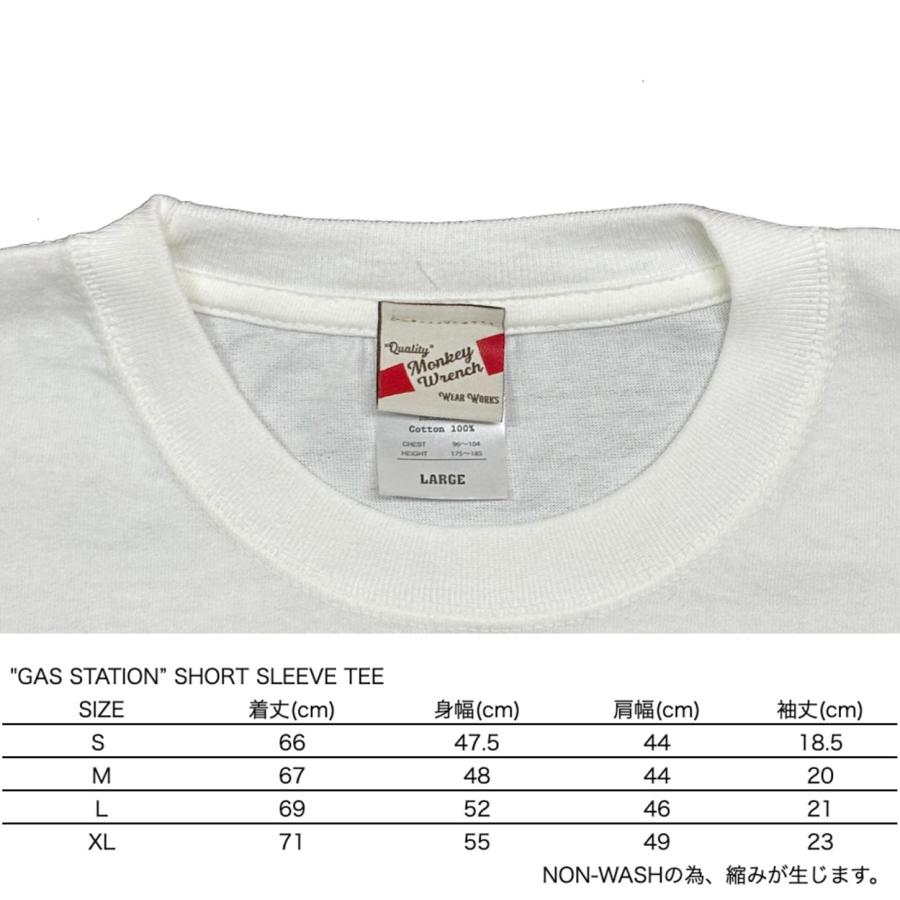 ”GAS STATION” SHORT SLEEVE TEE / NATURAL / MONKEY WRENCH WEAR WORKS / 半袖Tシャツ / T-SHIRT / ミディアムウェイト 6.2oz / 染み込みプリント |  | 05
