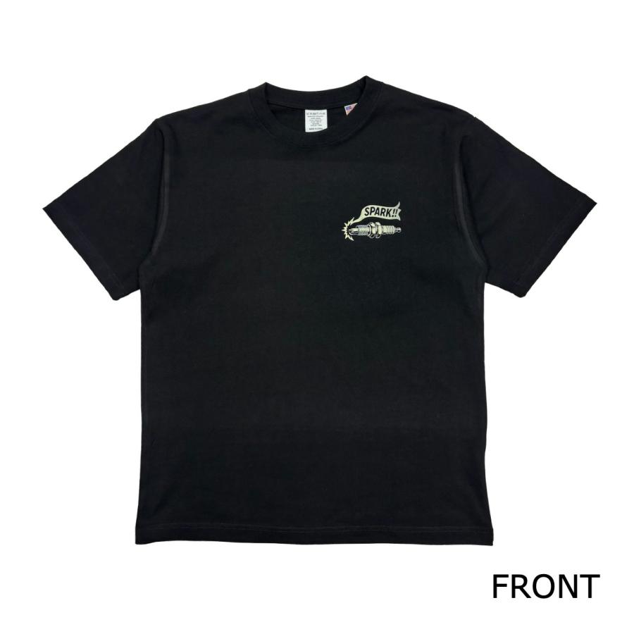 "Spark" SHORT SLEEVE T-SHIRT / BLACK / MONKEY WRENCH WEAR WORKS/ スペシャルヘビーウェイト 8.1oz / 染み込みプリント / 半袖Tシャツ / USコットン |  | 01