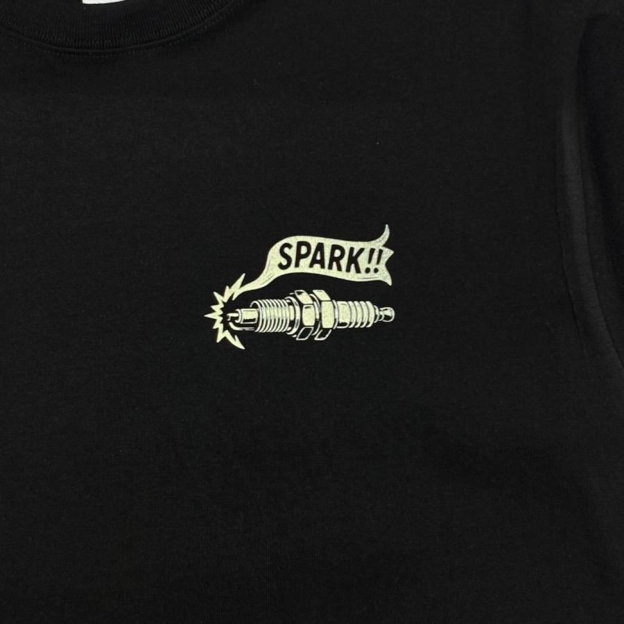 "Spark" SHORT SLEEVE T-SHIRT / BLACK / MONKEY WRENCH WEAR WORKS/ スペシャルヘビーウェイト 8.1oz / 染み込みプリント / 半袖Tシャツ / USコットン |  | 03