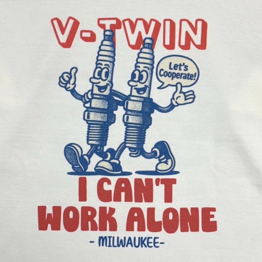 "V-TWIN"  LONG SLEEVE T-SHIRT / NATURAL / MONKEY WRENCH WEAR WORKS/ スペシャルヘビーウェイト 8.1oz / 染み込みプリント / 長袖Tシャツ / USコットン |  | 03