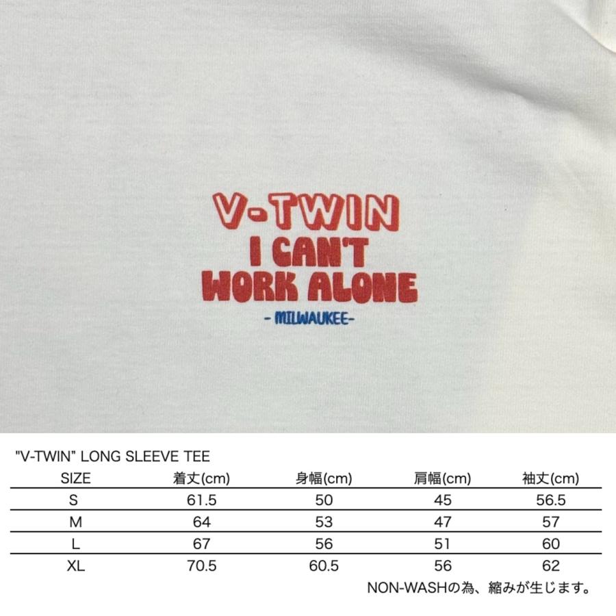 "V-TWIN"  LONG SLEEVE T-SHIRT / NATURAL / MONKEY WRENCH WEAR WORKS/ スペシャルヘビーウェイト 8.1oz / 染み込みプリント / 長袖Tシャツ / USコットン |  | 04