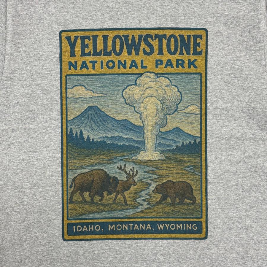 ”YELLOWSTONE” SHORT SLEEVE TEE / GRAY / MONKEY WRENCH WEAR WORKS / 半袖Tシャツ / T-SHIRT / ミディアムウェイト 6.2oz / 染み込みプリント |  | 03