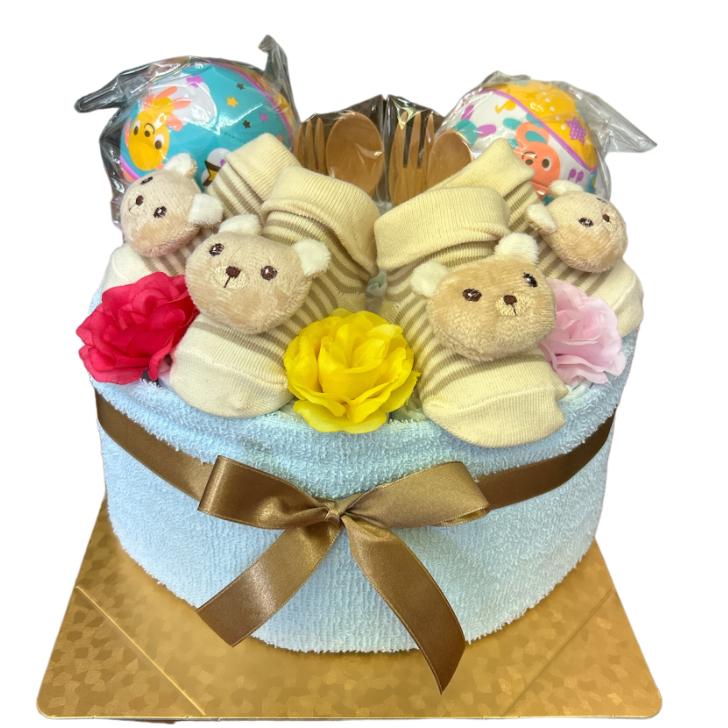おむつケーキ 男の子 双子 ナチュラルくま 出産祝い ベビーギフト オムツケーキ お揃い 可愛 親戚 |  | 03