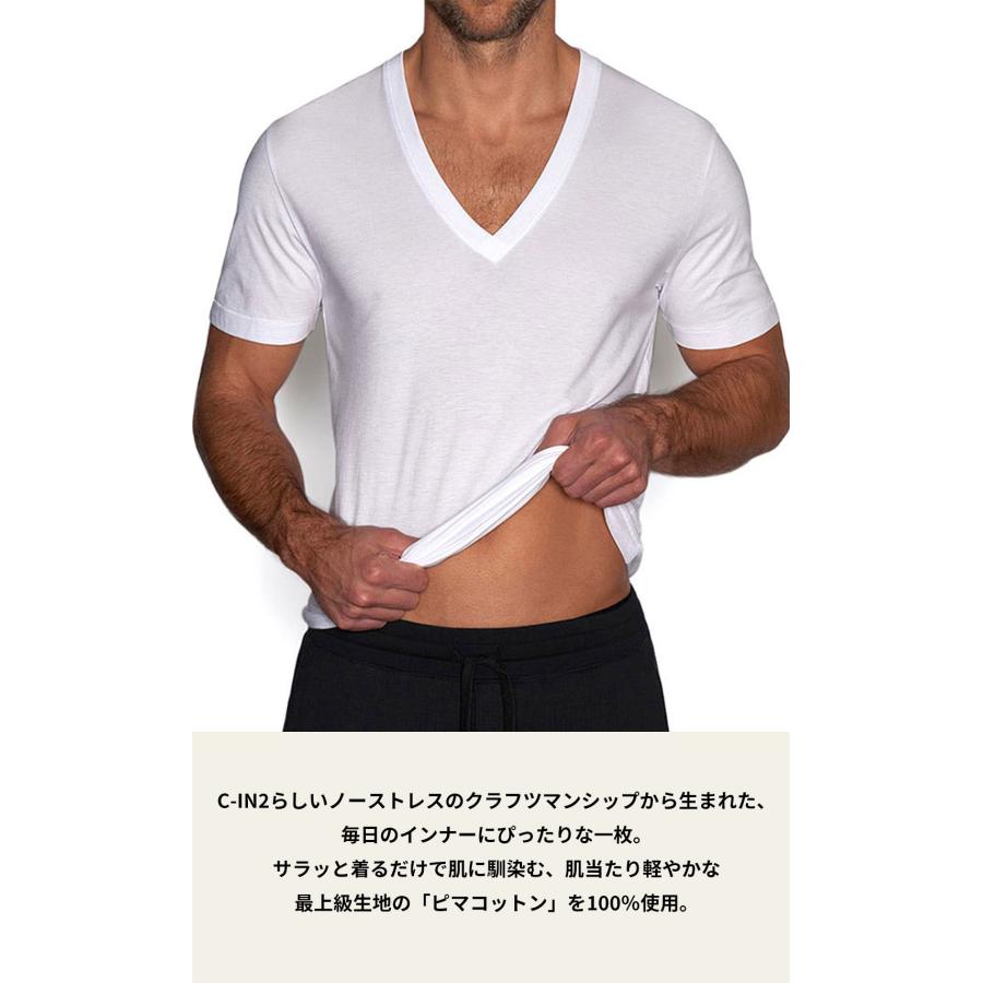 VネックTシャツ メンズ 深Vネック半袖Tシャツ C-IN2 Layers インナー Tシャツ ピマコットン 100% 綿 シーインツー CIN2 下着 男性 セクシー | C-IN2 | 15