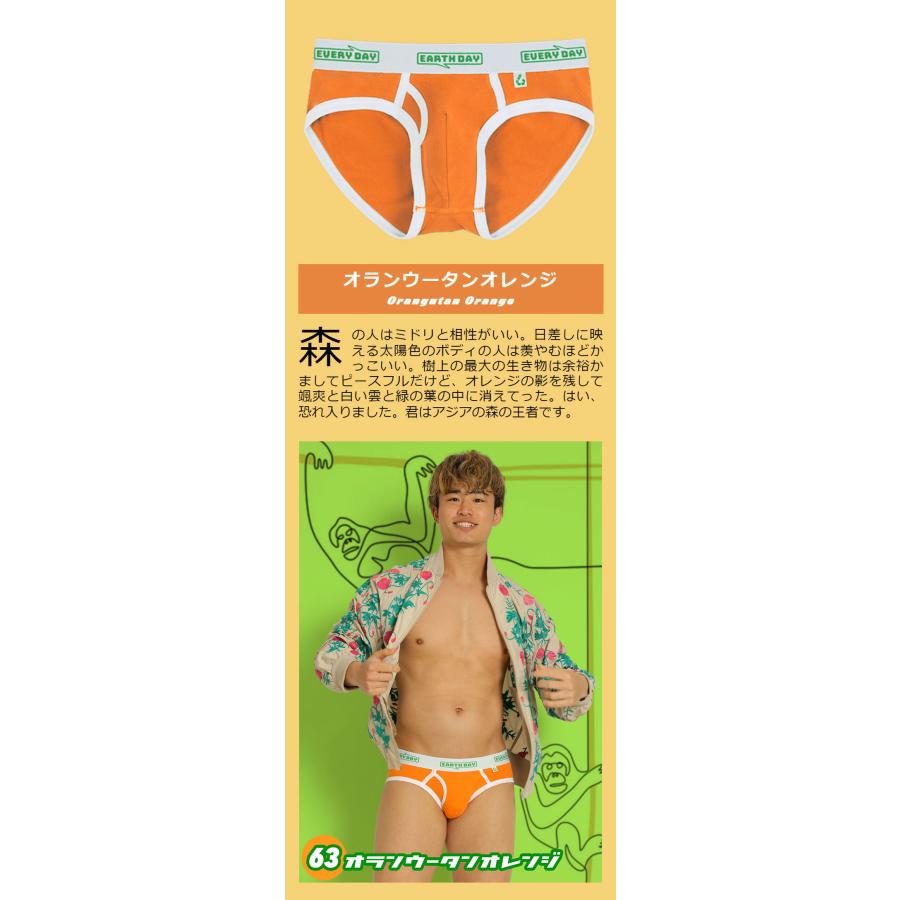 ブリーフ メンズ 前開き ローライズ 日本製 コットン 綿 ヒーローカラーズ EARTH-DAY EVERY-DAY カラフル パンツ 下着 男性 ブランド プレゼント | ヒーローカラーズ | 24