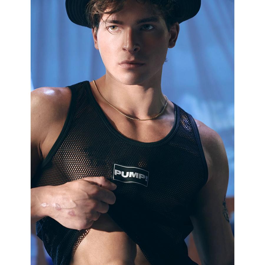 タンクトップ メンズ PUMP UNDERWEAR MESH TANK TOP ストライプ トメッシュ セクシー ジムウェア トップス パンプ スポーツ 下着 男性 ブランド | PUMP! UNDERWEAR | 15
