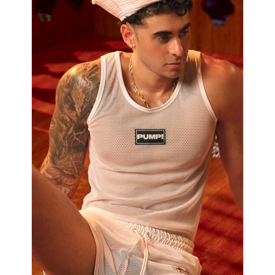 タンクトップ メンズ PUMP UNDERWEAR MESH TANK TOP ストライプ トメッシュ セクシー ジムウェア トップス パンプ スポーツ 下着 男性 ブランド | PUMP! UNDERWEAR | 16