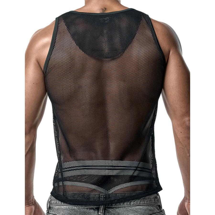 タンクトップ メンズ PUMP UNDERWEAR MESH TANK TOP ストライプ トメッシュ セクシー ジムウェア トップス パンプ スポーツ 下着 男性 ブランド | PUMP! UNDERWEAR | 11