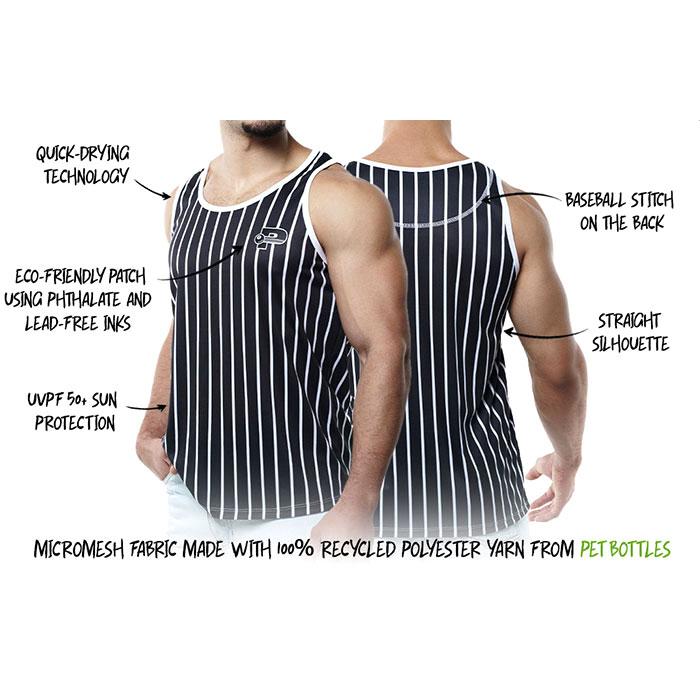 タンクトップ メンズ PUMP UNDERWEAR STRIPED TANK TOP ストライプ トレーニングウェア ジムウェア トップス パンプ スポーツ 吸汗速乾 下着 男性 ブランド | PUMP! UNDERWEAR | 16