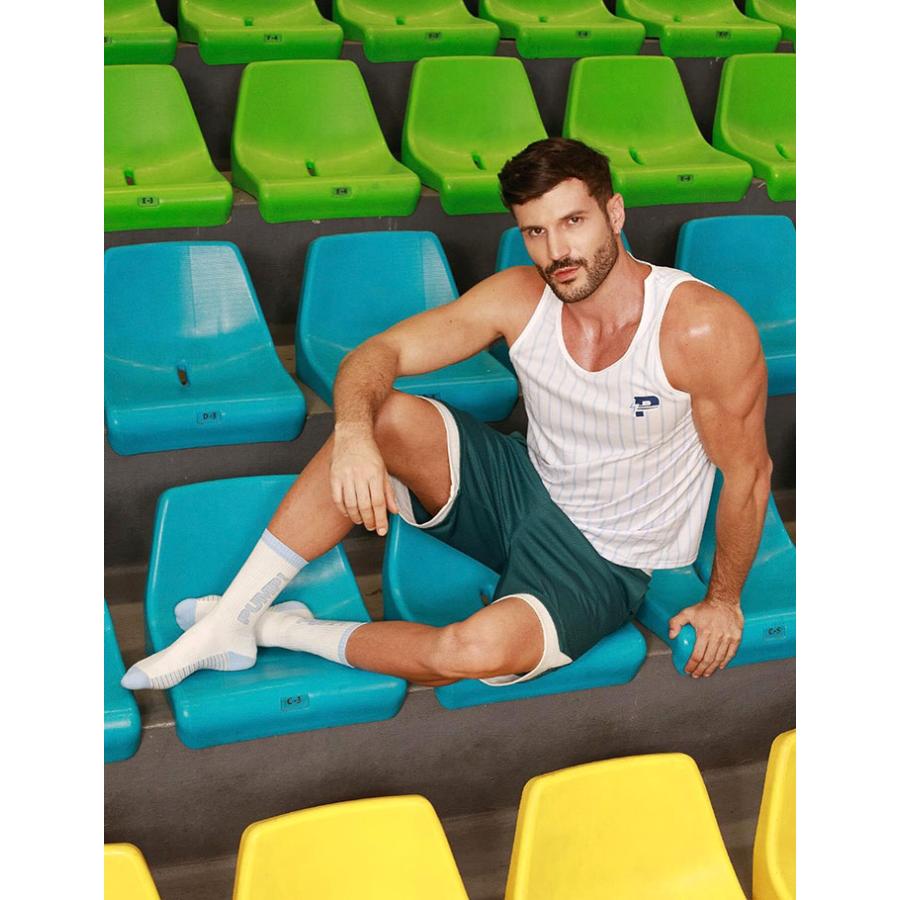 タンクトップ メンズ PUMP UNDERWEAR STRIPED TANK TOP ストライプ トレーニングウェア ジムウェア トップス パンプ スポーツ 吸汗速乾 下着 男性 ブランド | PUMP! UNDERWEAR | 08