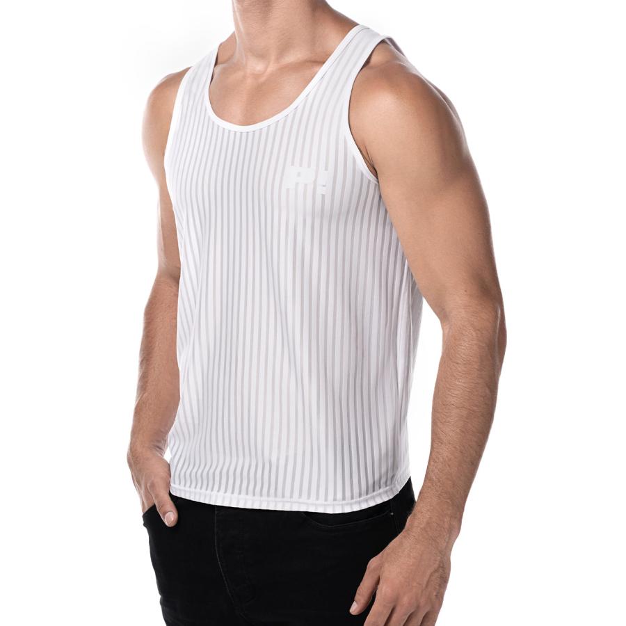 タンクトップ メンズ PUMP UNDERWEAR WHISPER TANK TOP ストライプ トレーニングウェア ジムウェア トップス パンプ スポーツ 吸汗速乾 下着 男性 ブランド | PUMP! UNDERWEAR | 12