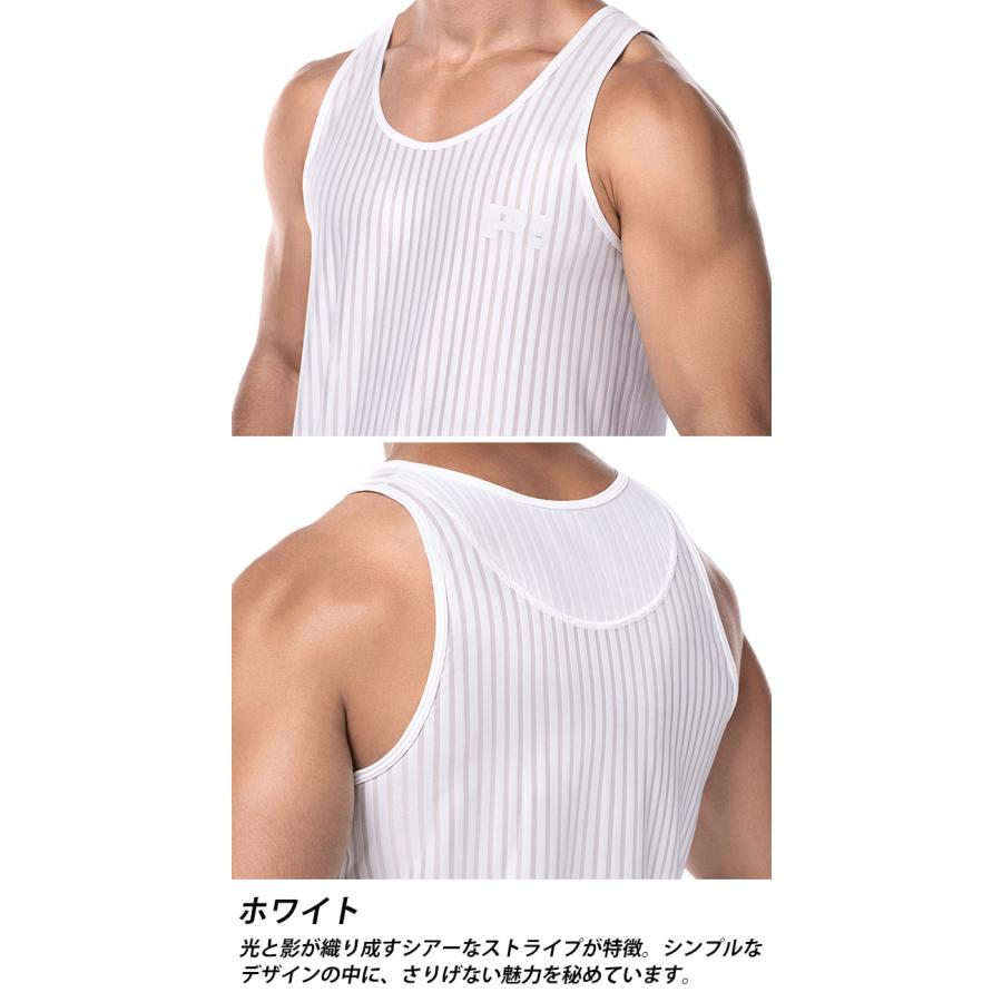 タンクトップ メンズ PUMP UNDERWEAR WHISPER TANK TOP ストライプ トレーニングウェア ジムウェア トップス パンプ スポーツ 吸汗速乾 下着 男性 ブランド | PUMP! UNDERWEAR | 17
