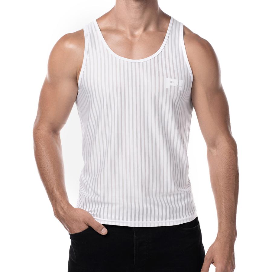 タンクトップ メンズ PUMP UNDERWEAR WHISPER TANK TOP ストライプ トレーニングウェア ジムウェア トップス パンプ スポーツ 吸汗速乾 下着 男性 ブランド | PUMP! UNDERWEAR | 08