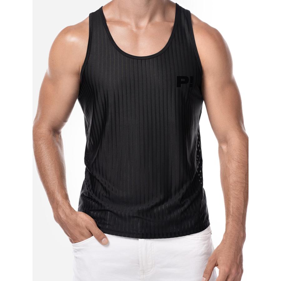 タンクトップ メンズ PUMP UNDERWEAR WHISPER TANK TOP ストライプ トレーニングウェア ジムウェア トップス パンプ スポーツ 吸汗速乾 下着 男性 ブランド | PUMP! UNDERWEAR | 09