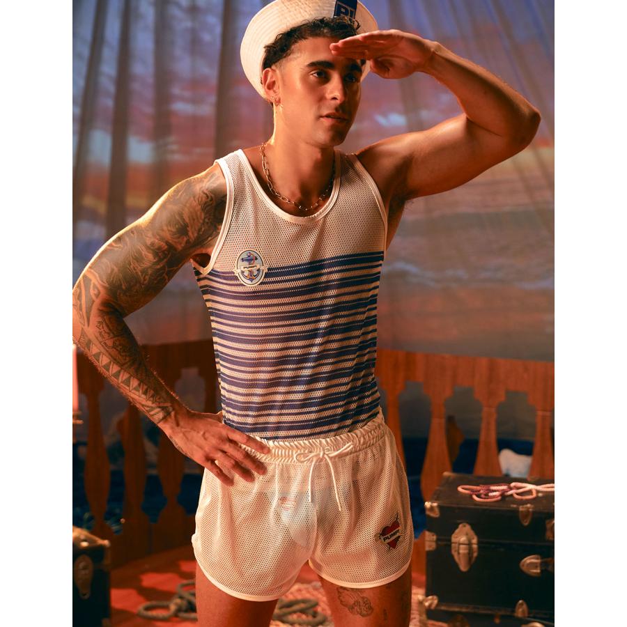 タンクトップ メンズ PUMP UNDERWEAR MESH TANK TOP ストライプ トメッシュ セクシー ジムウェア トップス パンプ スポーツ 下着 男性 ブランド | PUMP! UNDERWEAR | 13