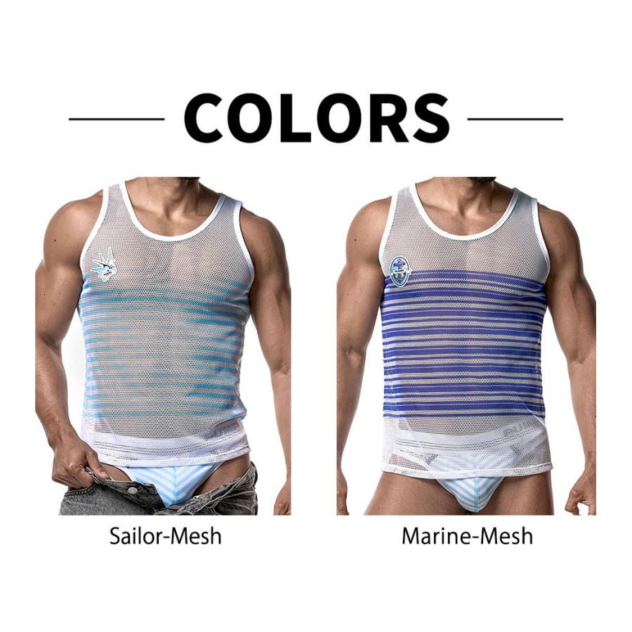 タンクトップ メンズ PUMP UNDERWEAR MESH TANK TOP ストライプ トメッシュ セクシー ジムウェア トップス パンプ スポーツ 下着 男性 ブランド | PUMP! UNDERWEAR | 19
