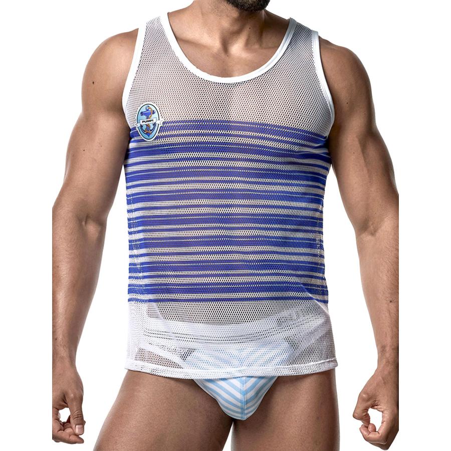 タンクトップ メンズ PUMP UNDERWEAR MESH TANK TOP ストライプ トメッシュ セクシー ジムウェア トップス パンプ スポーツ 下着 男性 ブランド | PUMP! UNDERWEAR | 07