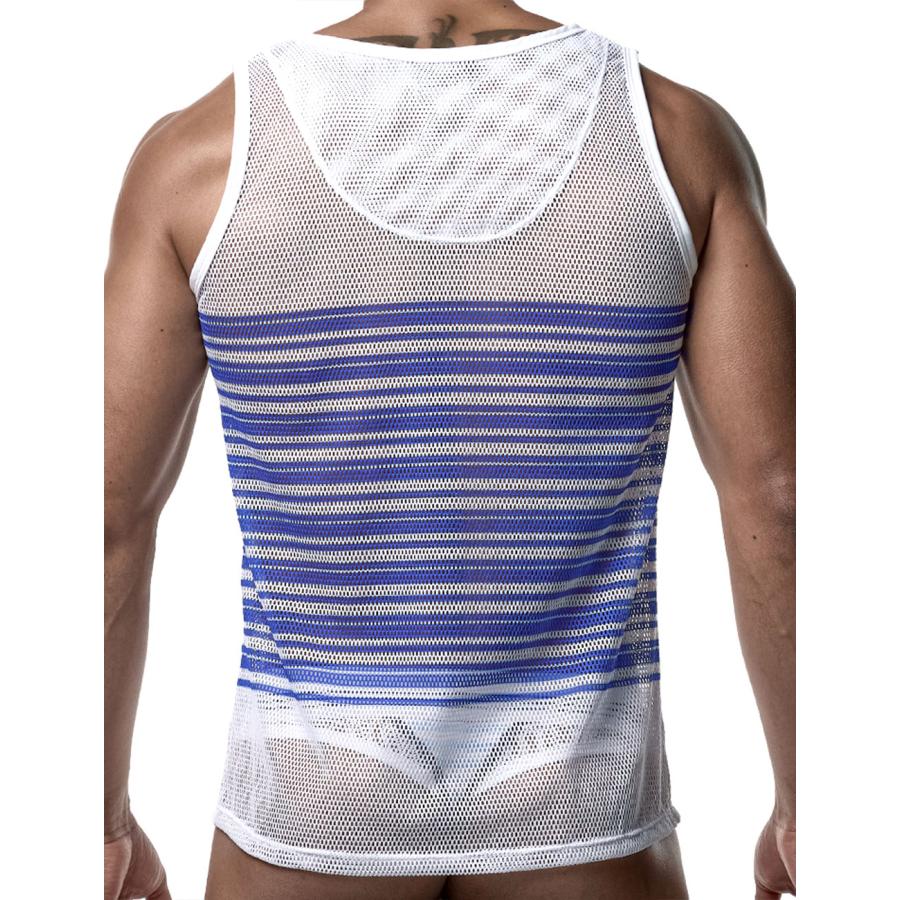 タンクトップ メンズ PUMP UNDERWEAR MESH TANK TOP ストライプ トメッシュ セクシー ジムウェア トップス パンプ スポーツ 下着 男性 ブランド | PUMP! UNDERWEAR | 08