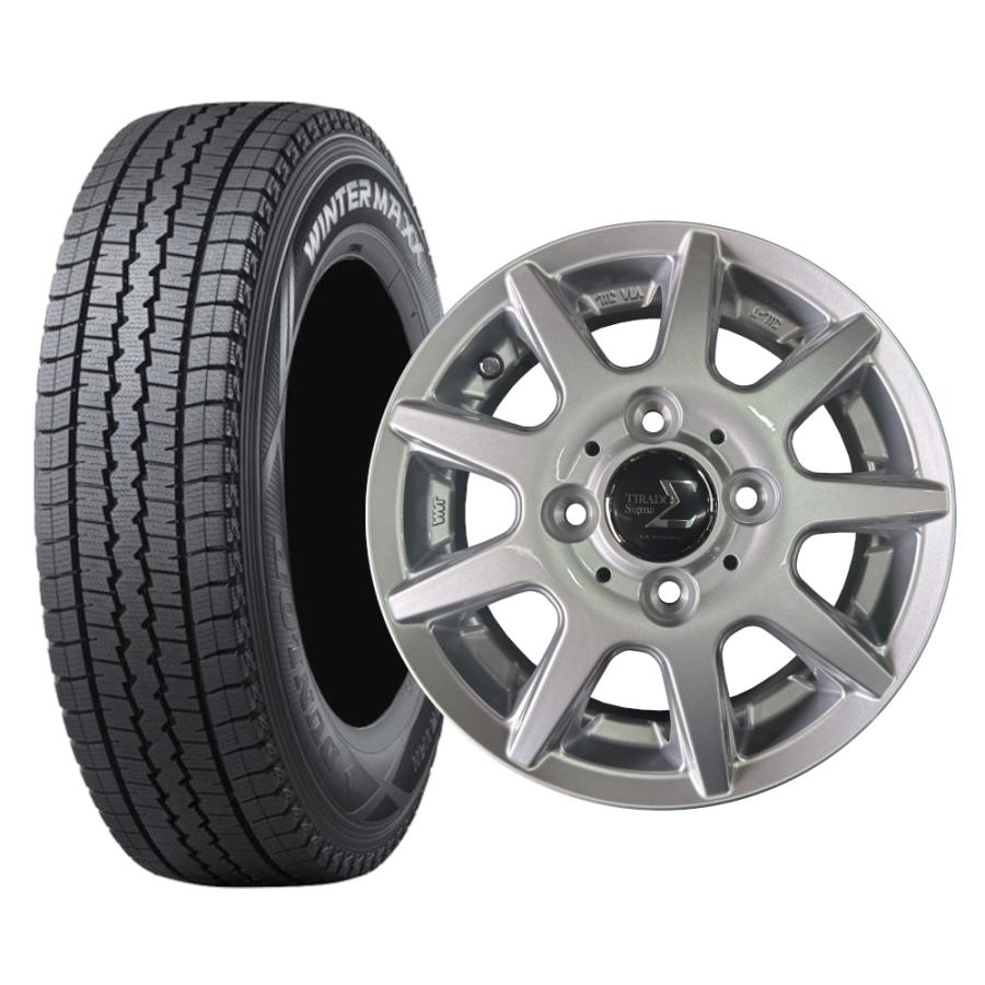 バリ溝 145R12 LT ホイールセット ダンロップ SV01 （A0381） WINTER MAXX ダンロップ SV01 145R12 6PRアルミホイールセット